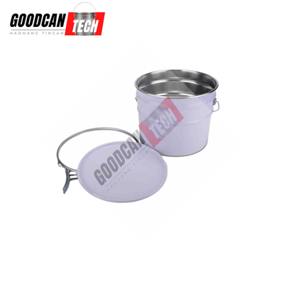 Buy 10liter White Tin Pail Bucket 0.35mm Thickness OEM With Rubber Strip Gasket online manufacture