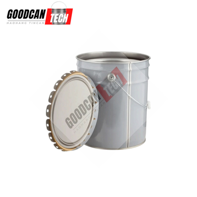 Buy Grey Lacquer Coating Printing Conical Pail 18 Liter 4.76 Gal With Curling Flower Lug Lid online manufacture