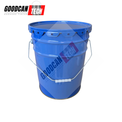 Buy Ink Tin Pails 15L Blue Empty Conical Bucket Anti Rusted With Straight Flower Lug Lid online manufacture