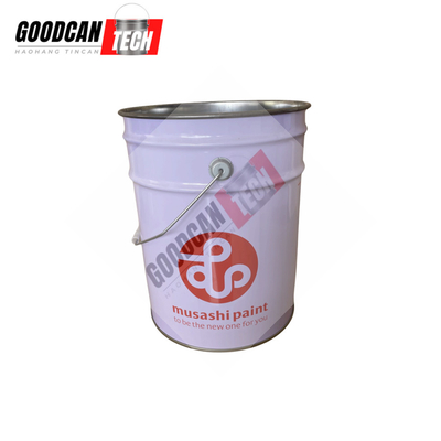 Buy Musashi Paint Tin Pails 18liter OEM 4.76 Gal Conical Pail With Flower Lug Lid online manufacture
