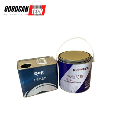 Buy 3liter Round Tin Cans With Steel Handle 0.28mm Body Thickness Metal Cover online manufacture