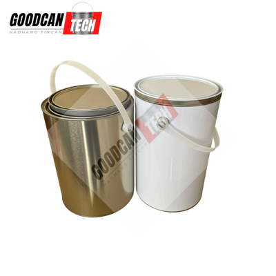 Buy Chemical Paint Empty 1 Gallon Tin Cans 4liter Round White Coated Thickness 0.28mm online manufacture