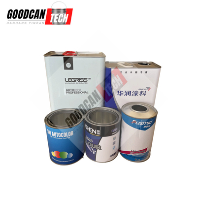 Buy Automatic Paint Tin Cans 1liter Round Cans With Metal Cap OEM Printing Brand online manufacture