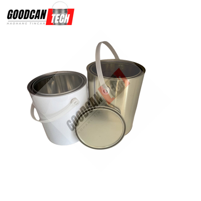 Buy Gold Printing Wood Coating Paint Tin Cans 3.5liter With Plastic Handle online manufacture