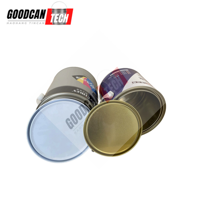 Buy Industrial Round Car Paint Tin Cans 2.5liter With Metal Cover OEM Printing online manufacture