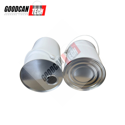 Buy Industrial Round Tin Paint Cans 6liter White Coated With 42mm Plastic Cap online manufacture