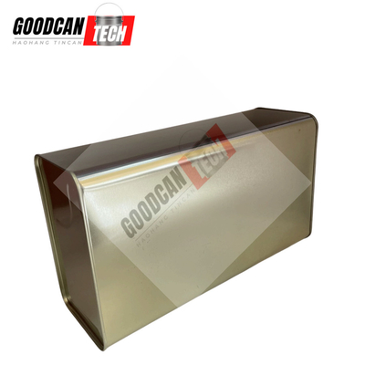 Buy Gold Rectangular Tin Cans 3.7L With Plastic Handle 1 Gallon Capacity online manufacture