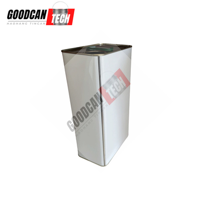 Buy Adhesive Tin Can Container 6liter White Metal Paint Bucket With Lid online manufacture
